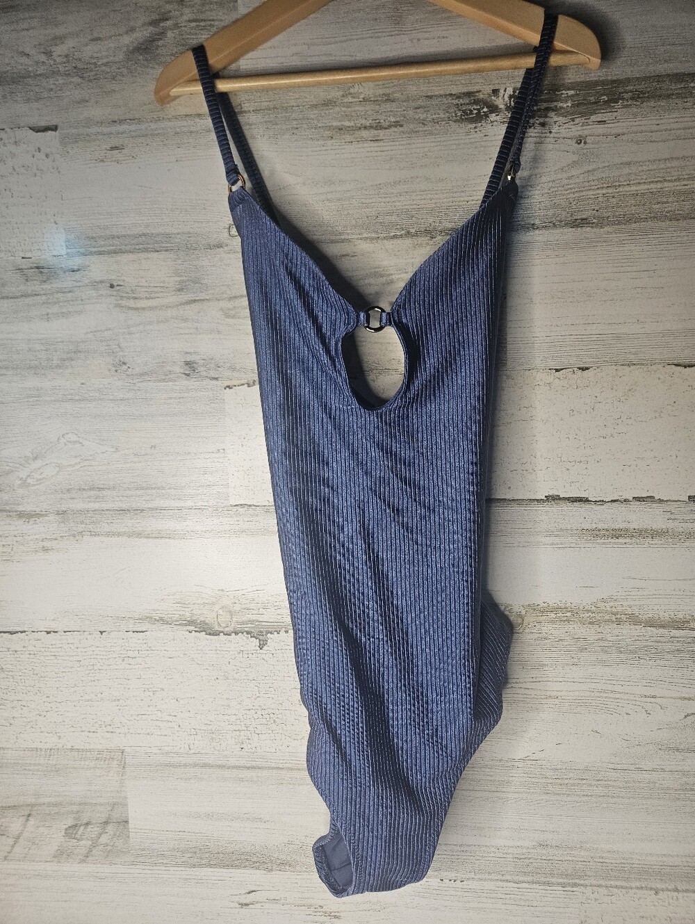 NEW Aerie Slate Blue One Peice Swimsuit Womens XS Cross Back